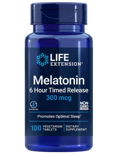 Melatonin 6 Hour Timed Release 300 mcg 100 Vegetarian Tablets