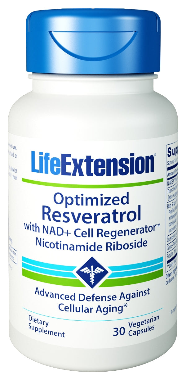 Optimized Resveratrol with NAD+ Cell Regenerator 30 Vegetarian Capsules