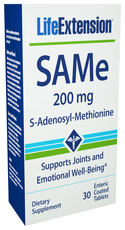 SAMe S-Adenosyl-Methionine 200 mg 30 Enteric Coated Tablets