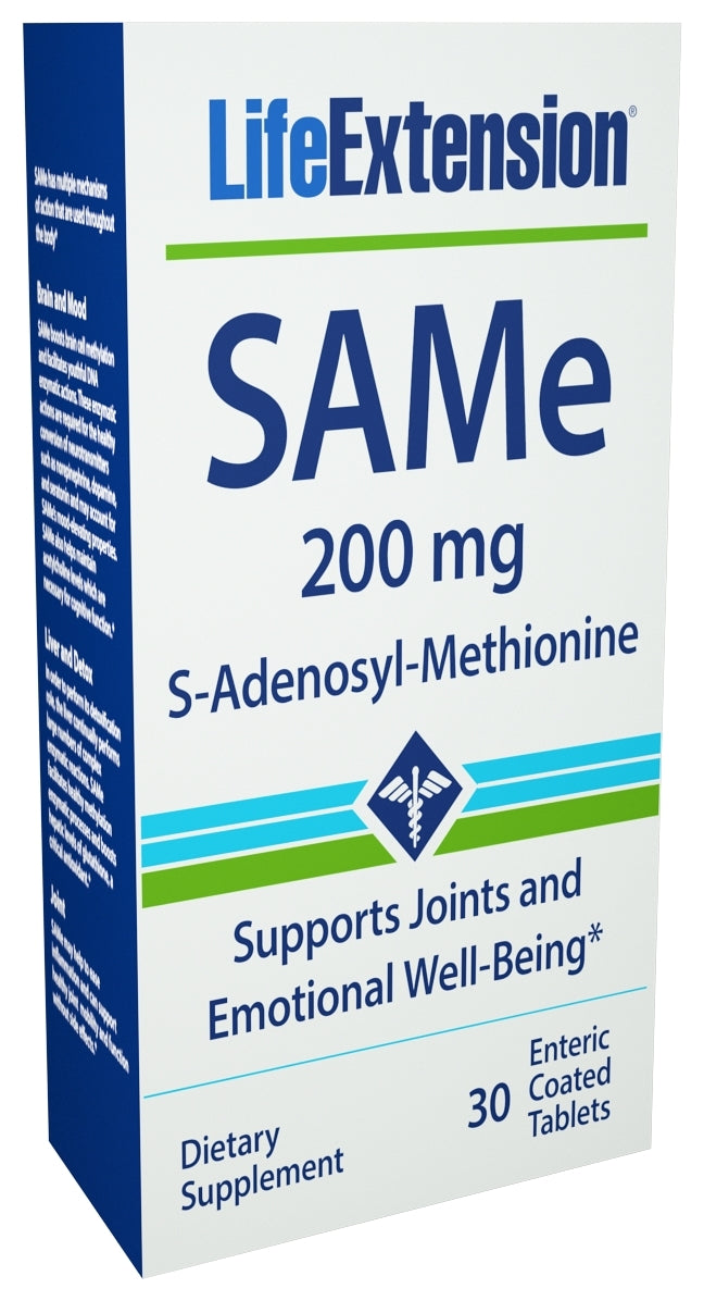 SAMe S-Adenosyl-Methionine 200 mg 30 Enteric Coated Tablets