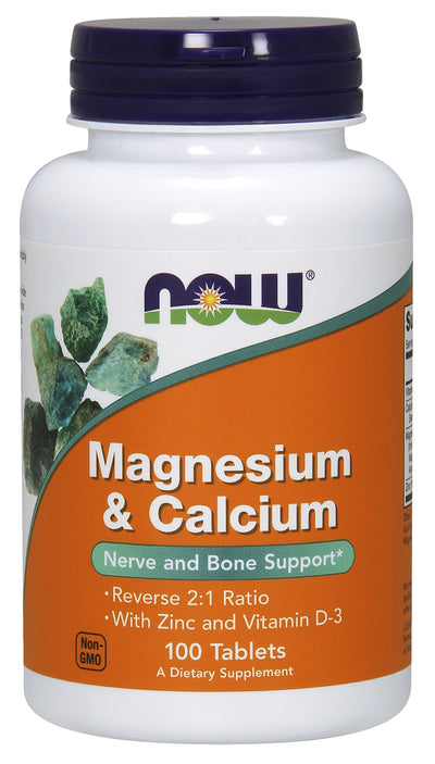 Magnesium & Calcium 100 Tablets | By Now Foods - Best Price