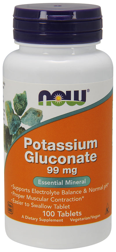 Potassium Gluconate 99 mg 100 Tablets | By Now Foods - Best Price
