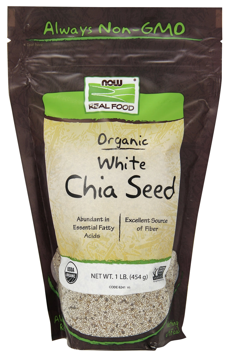 Organic White Chia Seed 1 lb (454 g) | By Now Foods - Best Price