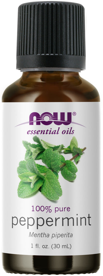 NOW Essential Oils, Peppermint Oil, Invigorating Aromatherapy Scent, Steam Distilled, 100% Pure, Vegan, Child Resistant Cap, 1-Ounce