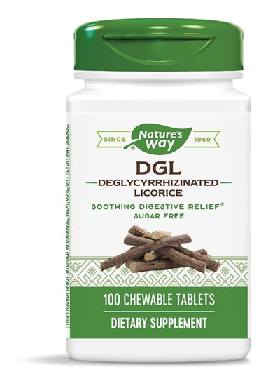 DGL Deglycyrrhizinated Licorice (Sugar Free) 100 Chewable Tablets
