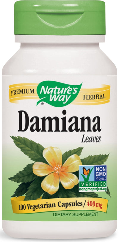 Damiana Leaves 400 mg 100 Vegetarian Capsules