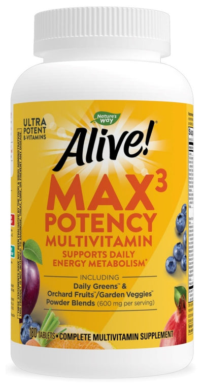 Alive! Max3 Daily Multi-Vitamin Max Potency 180 Tablets