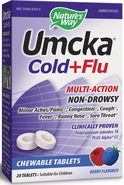 Umcka Cold+Flu Berry Flavor 20 Chewable Tablets