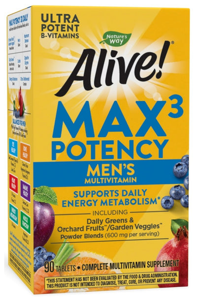 Alive! Max3 Daily Men's Multi Max Potency 90 Tablets