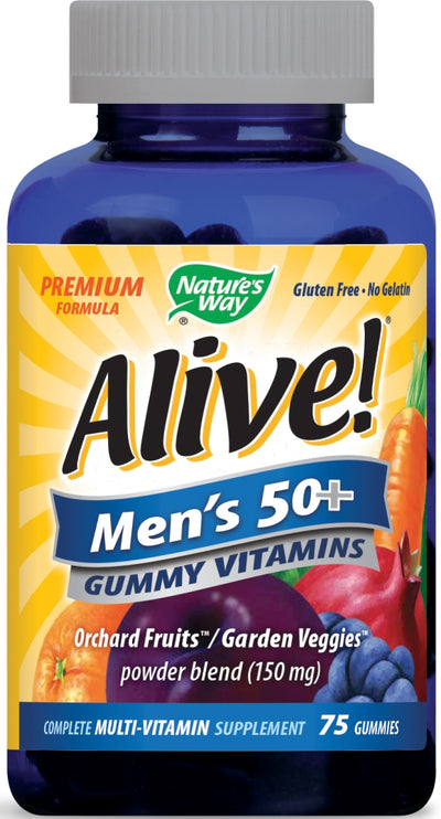 Alive! Men's 50+ Gummy Vitamins 75 Gummies