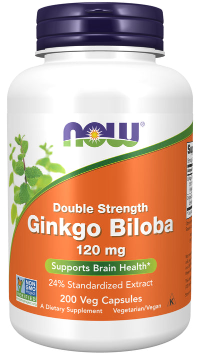 Ginkgo Biloba 120 mg 200 Veg Capsules | By Now Foods - Best Price