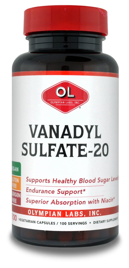Vanadyl Sulfate-20 100 Vegetarian Capsules