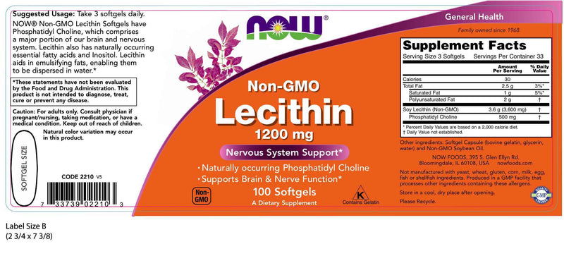 Lecithin 1200 mg 100 Softgels