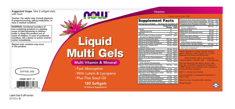 Liquid Multi Gels 180 Softgels
