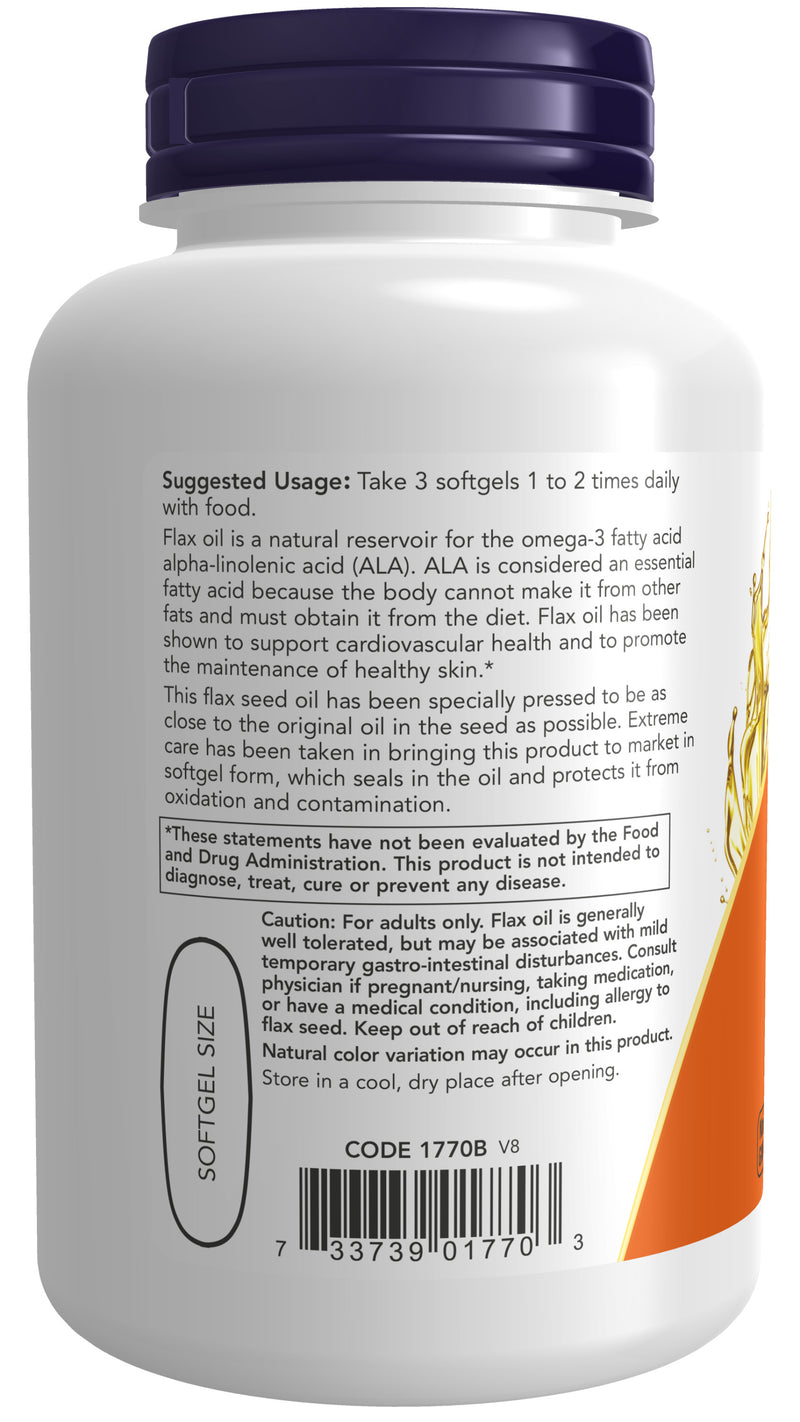 Flax Oil 1000 mg 100 Softgels