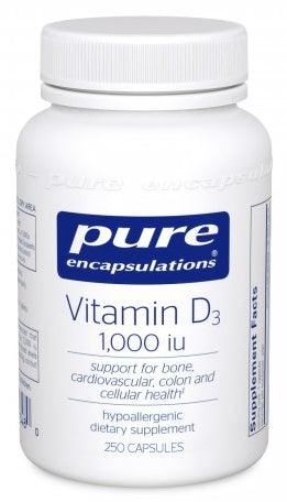 Vitamin D3 1,000 IU 250 Capsules