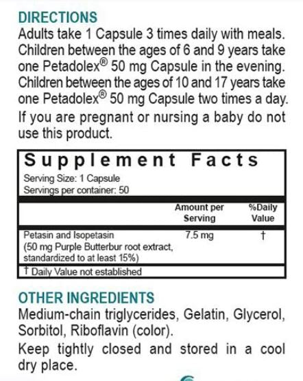 Petadolex 50 mg 50 Gelcaps by Linpharma best price