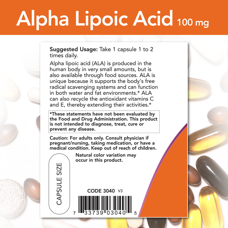 Alpha Lipoic Acid 100 mg 60 Veg Capsules