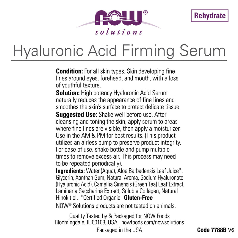 Now Solutions - Hyaluronic Acid Firming Serum 1 fl oz (30 ml)