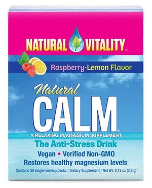 Natural Calm Raspberry-Lemon Flavor 30 Single-Serving Packs