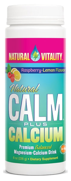 Natural Calm Plus Calcium Raspberry-Lemon Flavor 8 oz