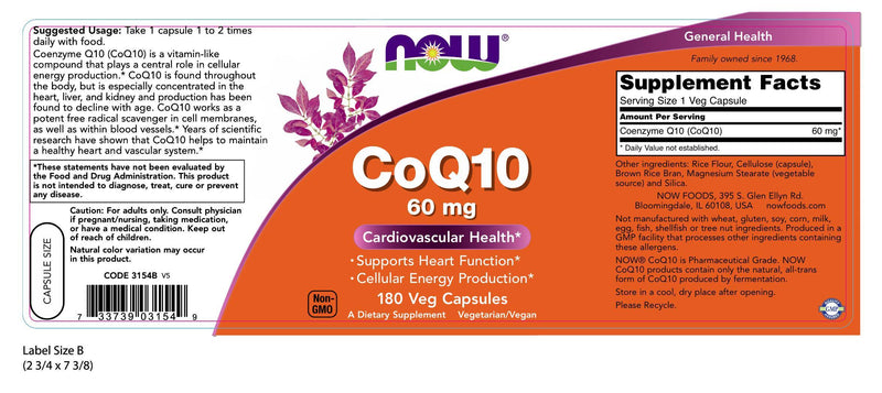 CoQ10 60 mg 180 Veg Capsules