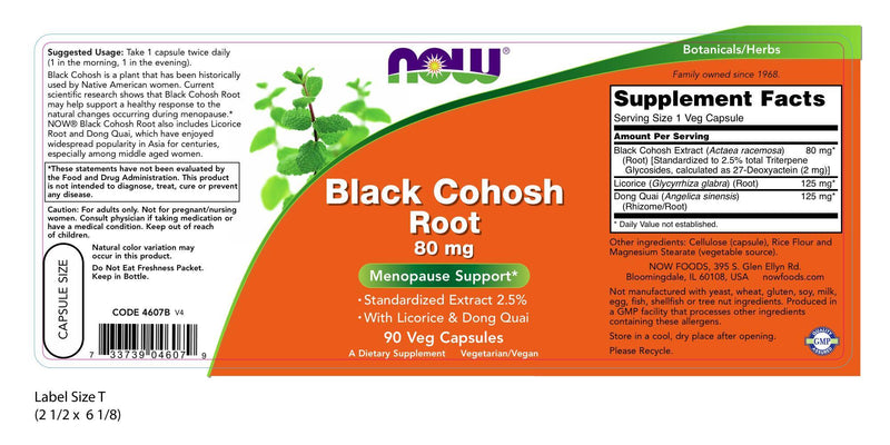 Black Cohosh Root 80 mg 90 Veg Capsules