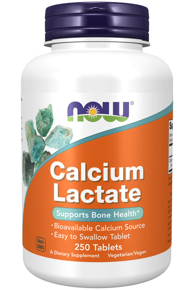 Calcium Lactate 250 Tablets | By Now Foods - Best Price