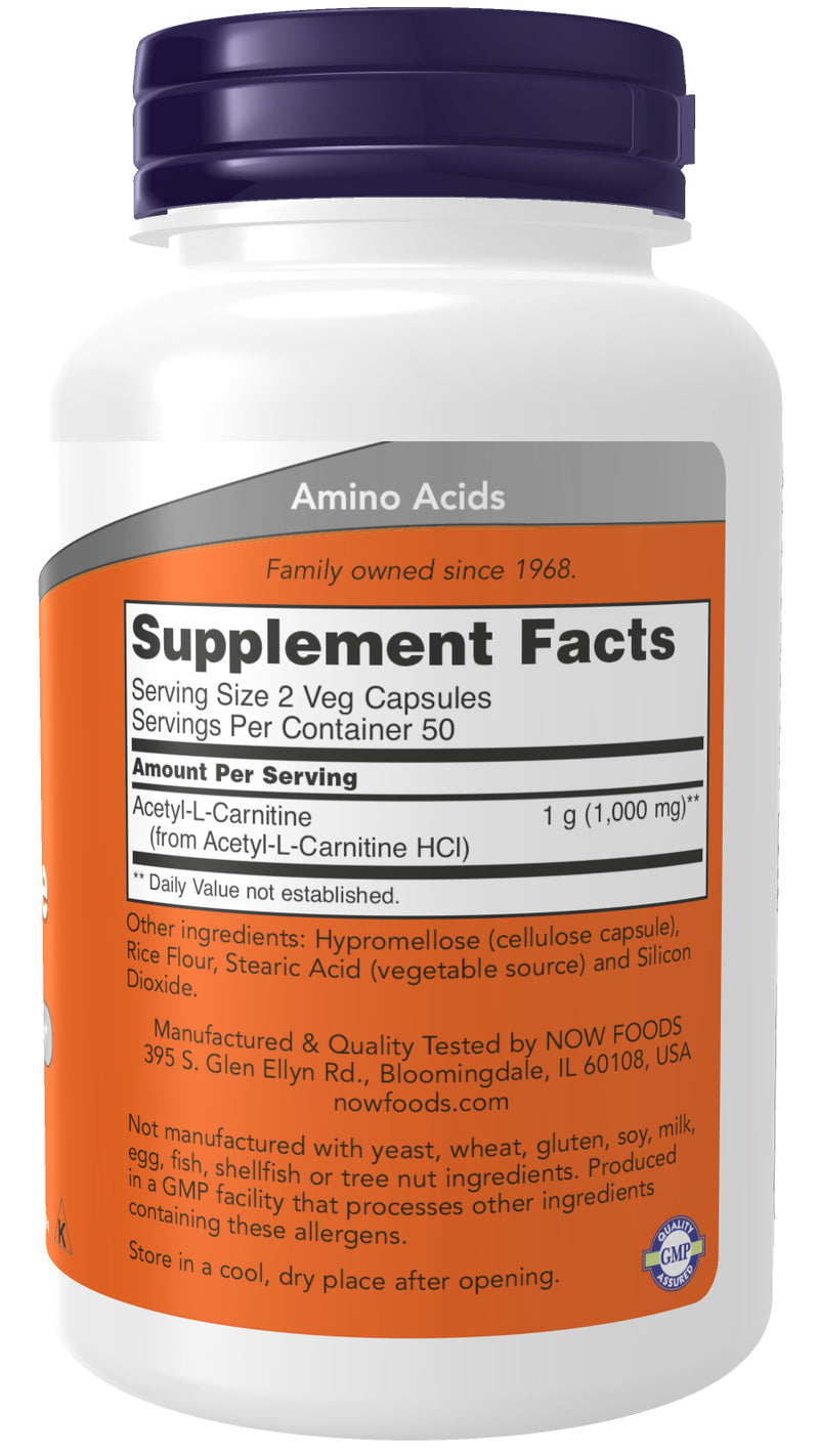 Acetyl-L-Carnitine 500 mg 100 Veg Capsules
