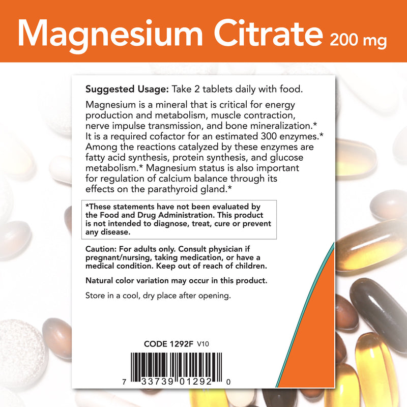 Magnesium Citrate 200 mg 250 Tablets
