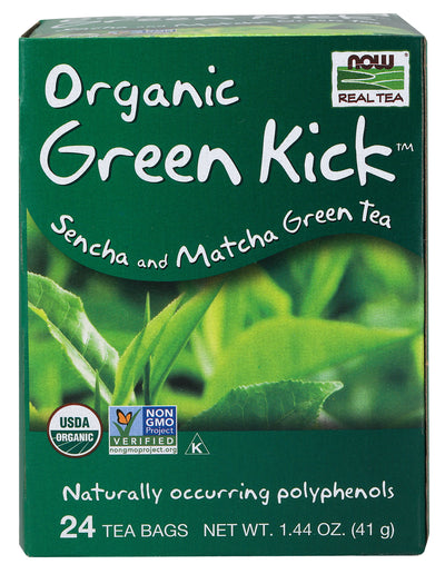 NOW Foods, Green Kick Tea 24 Tea Bags
