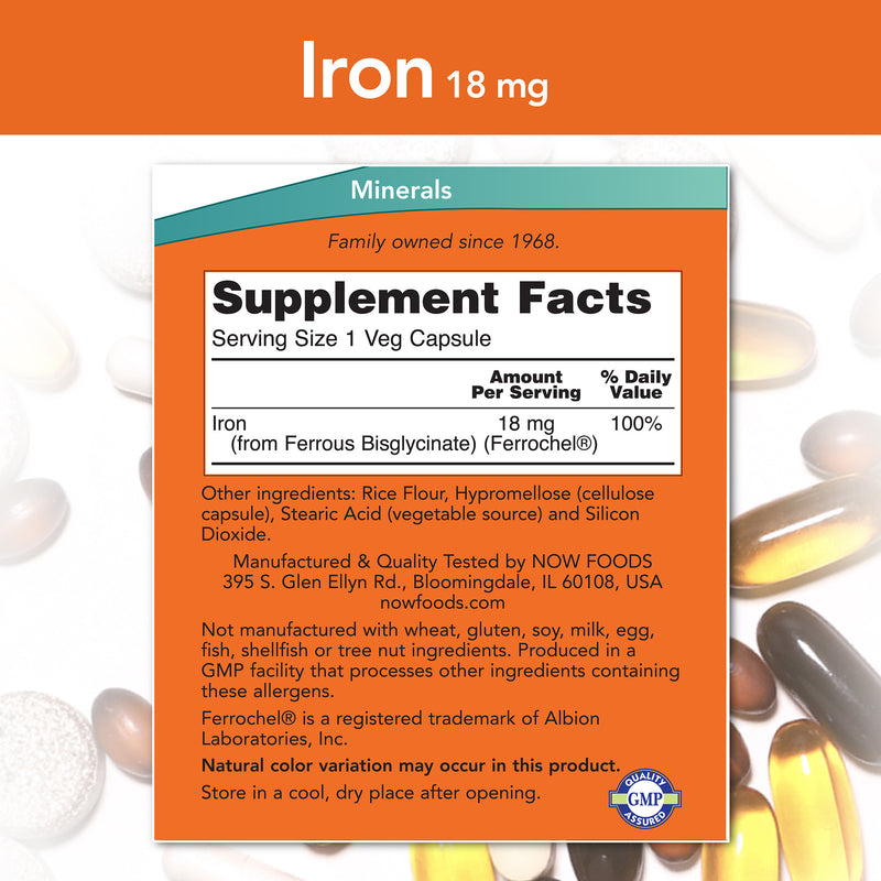 Iron 18 mg 120 Veg Capsules