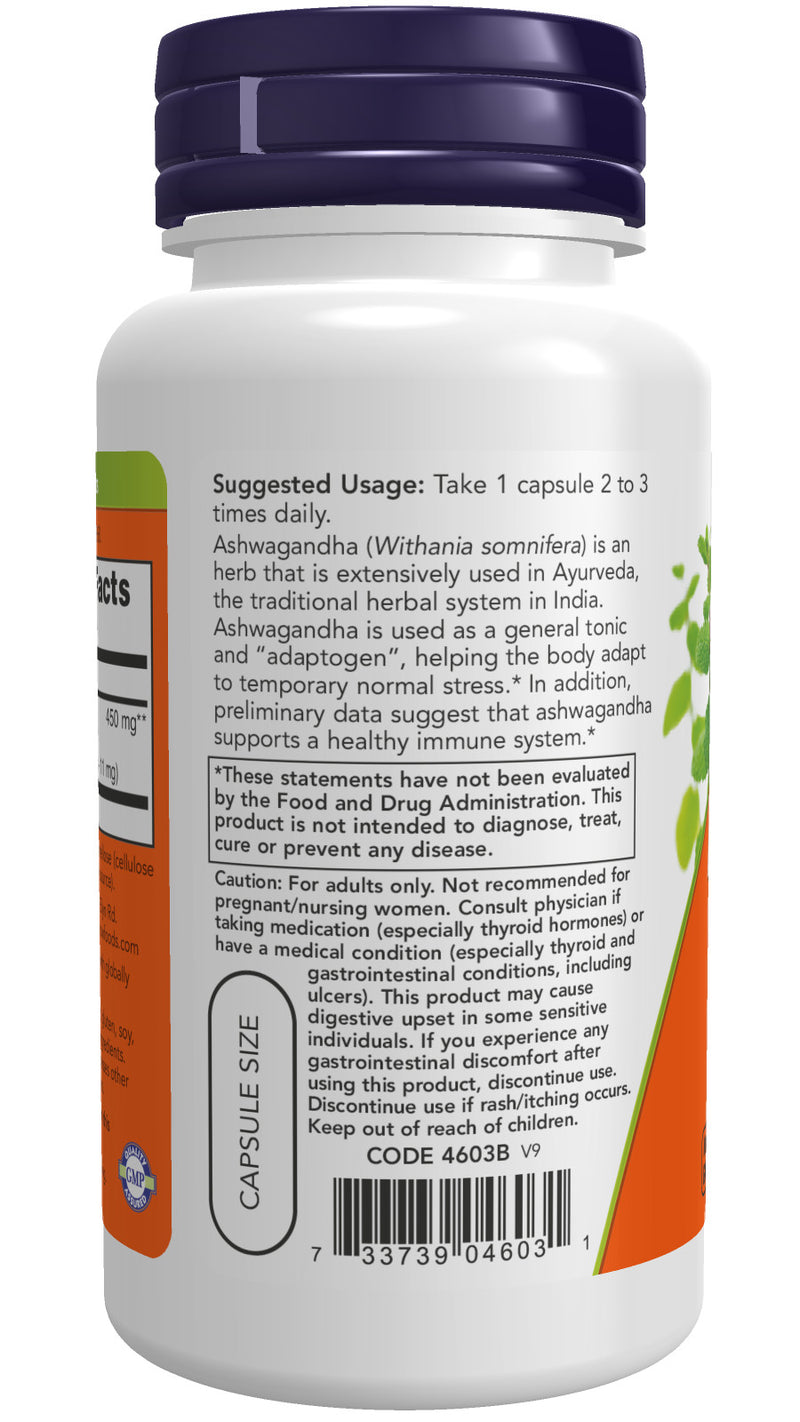 Ashwagandha Standardized Extract 450 mg 90 Veg Capsules