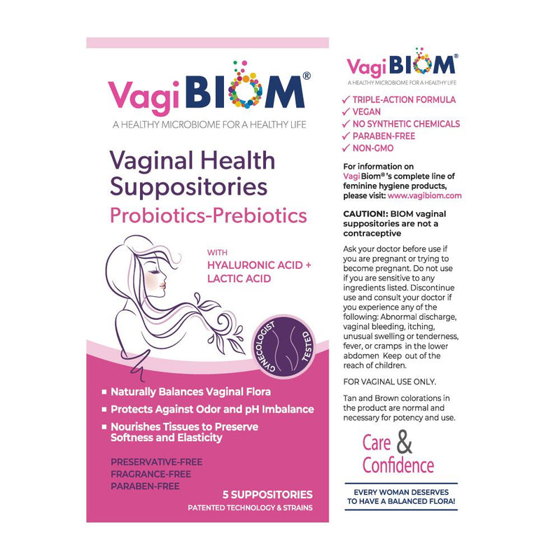 Vaginal Probiotic Suppository Fragrance Free 5 Suppositories