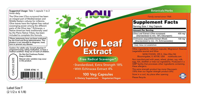 Olive Leaf Extract 100 Veg Capsules