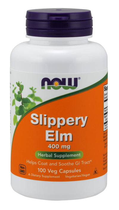 Slippery Elm 400 mg 100 Capsules | By Now Foods - Best Price