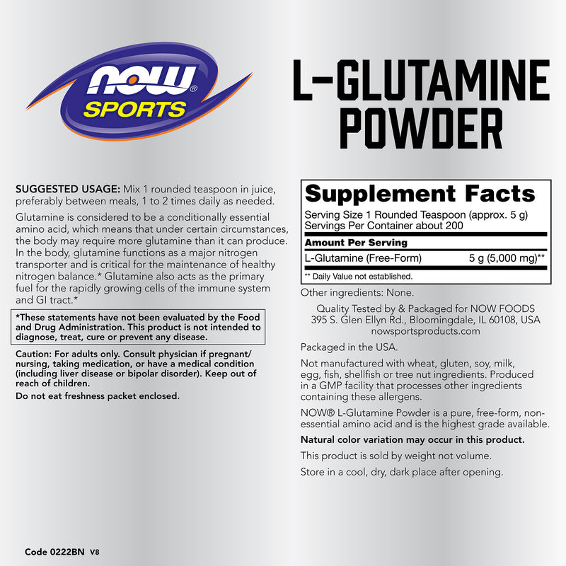 Now Sports, L-Glutamine Powder 1 kg (2.2 lbs)
