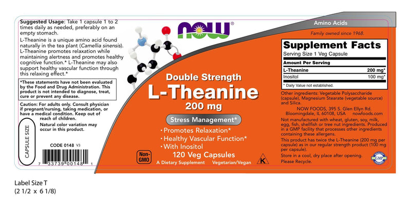 L-Theanine 200 mg 120 Veg Capsules