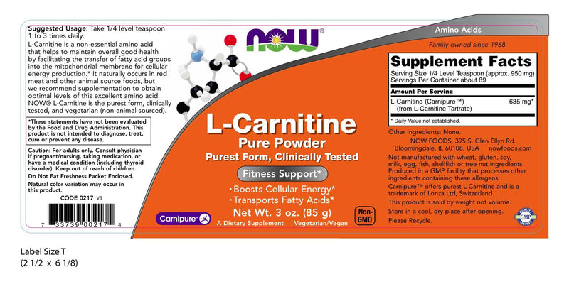L-Carnitine Pure Powder 3 oz (85 g)