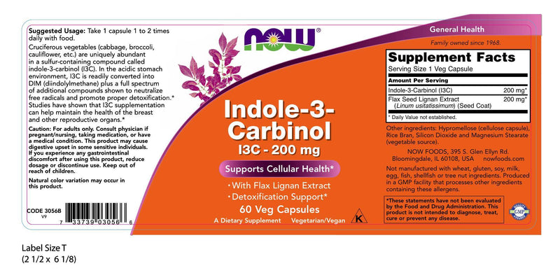 Indole-3-Carbinol I3C 200 mg 60 Veg Capsules