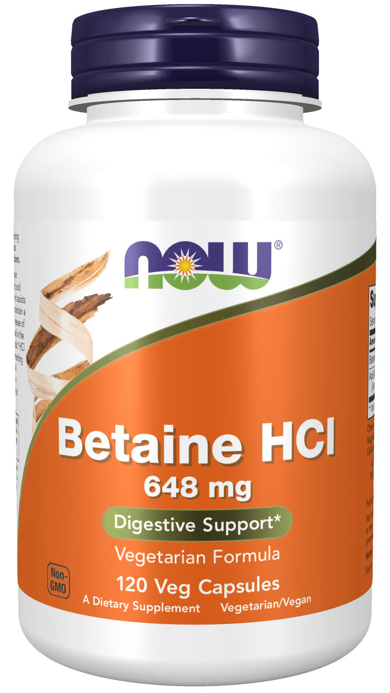 Betaine HCl 648 mg 120 Veg Capsules