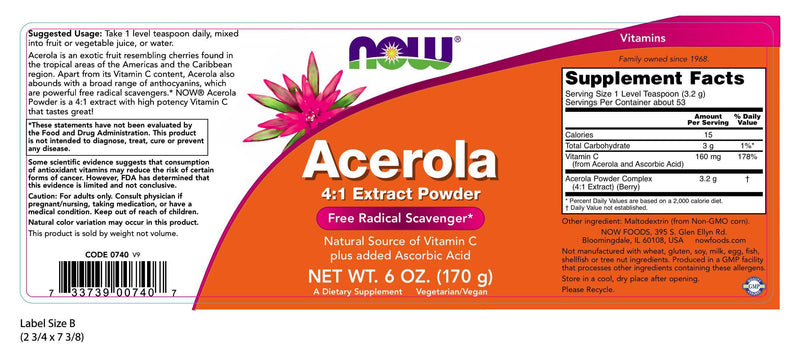 Acerola 4:1 Extract Powder 6 oz (170 g)