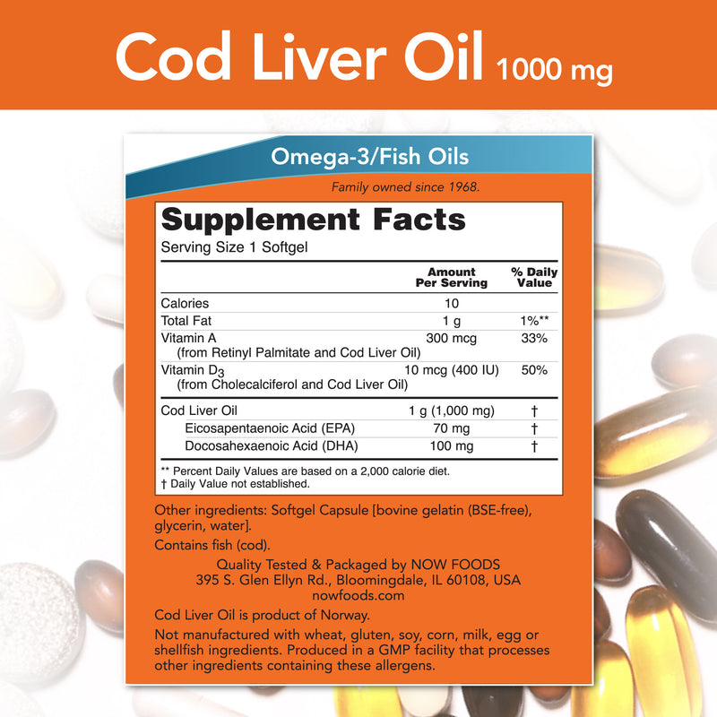 Cod Liver Oil 1000 mg 90 Softgels