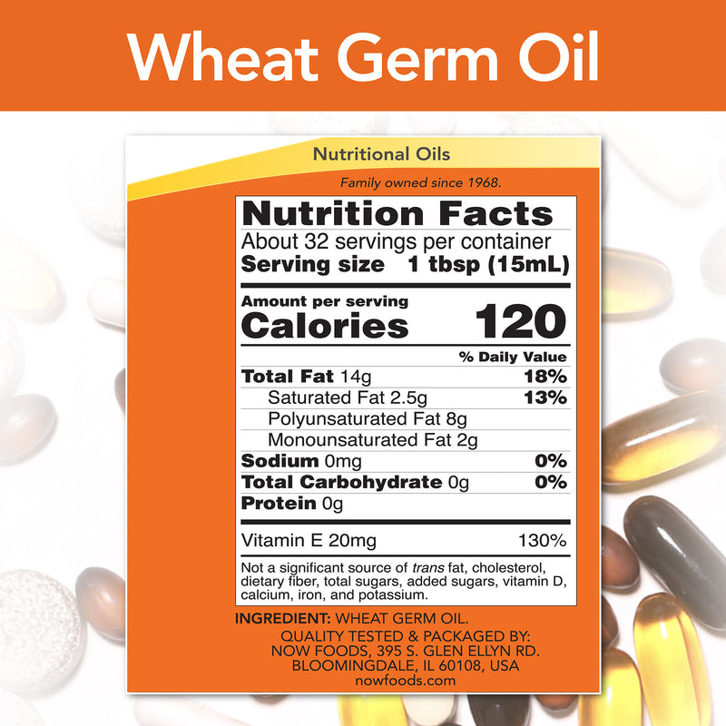 Wheat Germ Oil 16 fl oz (473 ml) | By Now Foods - Best Price