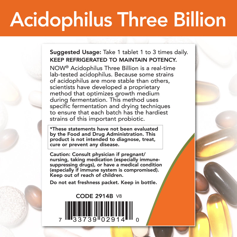 Acidophilus Three Billion Stabilized 180 Tablets
