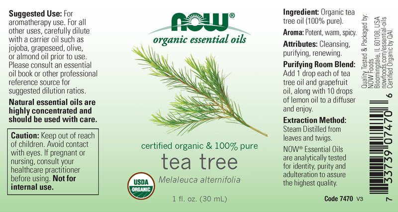 Tea Tree Oil Certified Organic 1 fl oz (30 ml) | By Now Essential Oils - Best Price