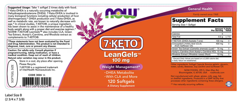 7-Keto LeanGels 100 mg 120 Softgels